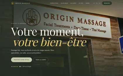 Le site Origin Massage (Massage et bien-être, Espagne)