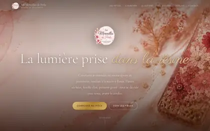 Le site Les Merveilles de Perla (Créations en résine, Belgique)