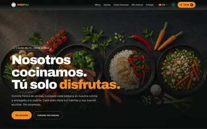 Le site Prep2U (Préparation de repas, Espagne)