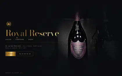 Le site Royal Reserve (Caviar, champagne et vodka, France)