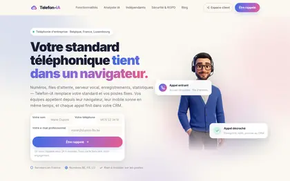 Le site Telefon-iA (Téléphonie d’entreprise, Belgique)