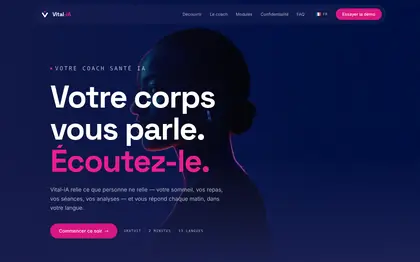 Le site Vital-iA (Application d’entraînement, Belgique)